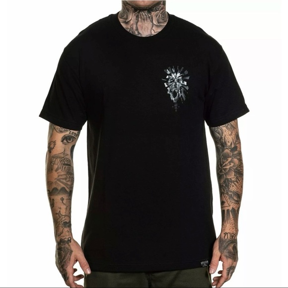 Sullen Men's Madsthill Standard Short Sleeve T Shirt Men Sullen Men's Madsthill Graphic T-Shirt - Standard Fit Short Sleeve Skull Design Mads Thrill Skull Tattoo Tee
